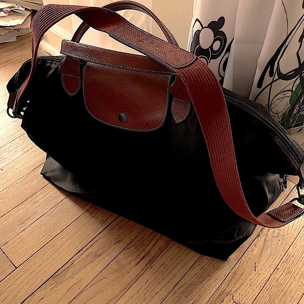 Black and Brown long champ duffle weekender vintage